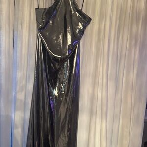Zara Metallic silver Maxi Dress